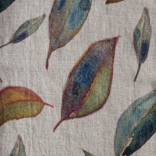 Unwashed Golden Fall on Dark Natural Linen Fabric 240 g/sq.m - Linen Tales 