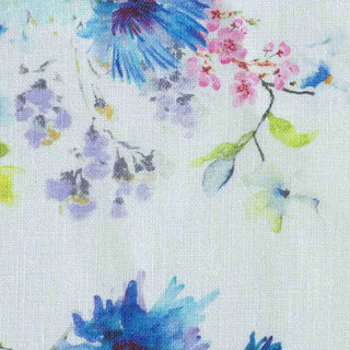 Unwashed White Flowers Linen Fabric 185 g/sq.m - Linen Tales 