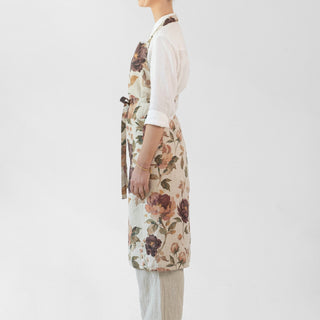 Vintage Roses Linen Chef Apron - Linen Tales 2
