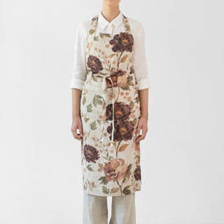 Vintage Roses Linen Chef Apron - Linen Tales 1