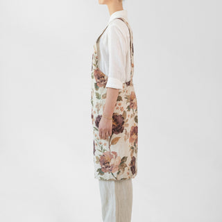 Vintage Roses Linen Crossback Apron - Linen Tales 2