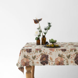 Vintage Roses Linen Tablecloth - Linen Tales 