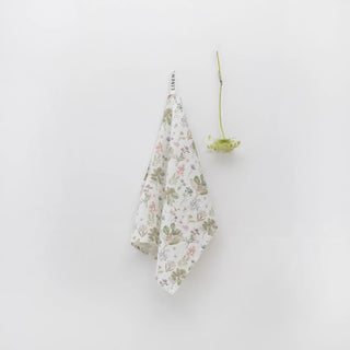 White Botany Linen Kitchen Towel - Linen Tales 