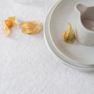 White Lightweight Linen Tablecloth - Linen Tales 