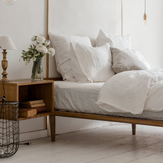 White Linen Fitted Sheet - Linen Tales 