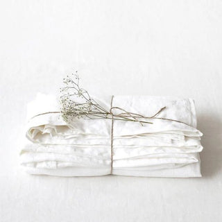 White Linen Flat Sheet - Linen Tales 