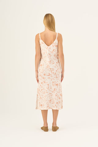 White Monstera Linen Chamomile Dress - Linen Tales Global 8