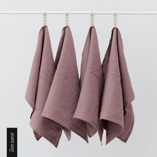 Zero Waste Ashes of Roses Linen Kitchen Towels Set of 4 - Linen Tales 