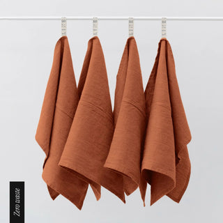 Zero Waste Baked Clay Linen Kitchen Towels Set of 4 - Linen Tales 