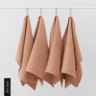 Zero Waste Cafe Creme Linen Kitchen Towels Set of 4 - Linen Tales 