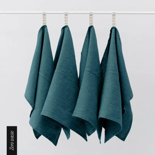 Zero Waste Deep Water Linen Kitchen Towels Set of 4 - Linen Tales 