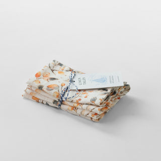 Zero Waste Fall Watercolor Linen Napkins Set of 4 - Linen Tales 