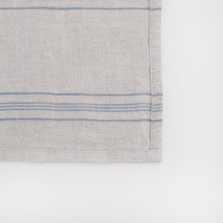 Zero Waste Grey Blue Wide Stripe Rustic Linen Napkins Set of 4 - Linen Tales 