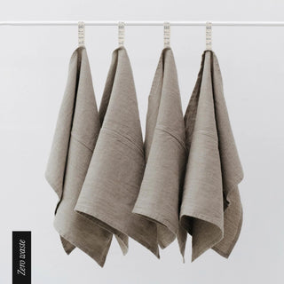 Zero Waste Natural Linen Kitchen Towels Set of 4 - Linen Tales 