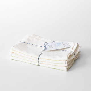 Zero Waste Off - White Linen Kitchen Towels Set of 4 - Linen Tales 