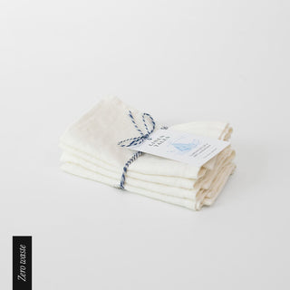 Zero Waste Off - White Linen Napkins Set of 4 - Linen Tales 