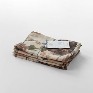 Zero Waste Vintage Roses Linen Kitchen Towels Set of 4 - Linen Tales 2
