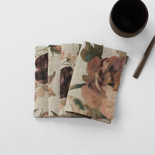 Zero Waste Vintage Roses Linen Napkins Set of 4 - Linen Tales 1