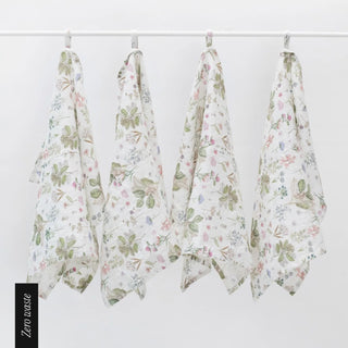 Zero Waste White Botany Linen Kitchen Towels Set of 4 - Linen Tales 
