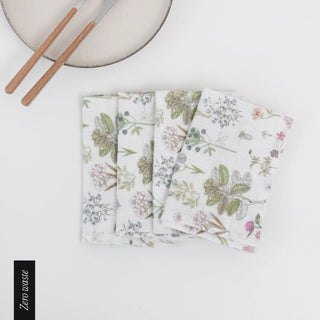 Zero Waste White Botany Linen Napkins Set of 4 - Linen Tales 