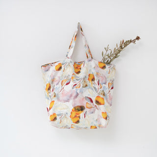 Orange Flow Linen Big Bag - Linen Tales 